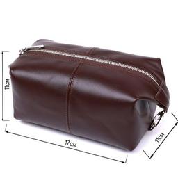 Косметичка Shvigel Кожаная глянцевая Коричневая (16407)