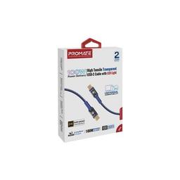 Дата кабель USB-C to USB-C lucidline-cc200.navy Promate (lucidline-cc200.navy)