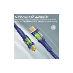 Дата кабель USB-C to USB-C transline-cc200.navy Promate (transline-cc200.navy)