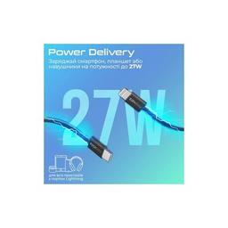 Дата кабель USB-C to Lightning ecoline-ci120.black Promate (ecoline-ci120.black)