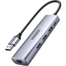 Концентратор Ugreen USB 3.0 to 3xUSB 3.0/RJ45/Micro USB CM266 Gray (60812)