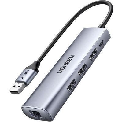 Концентратор Ugreen USB 3.0 to 3xUSB 3.0/RJ45/Micro USB CM266 Gray (60812)