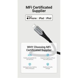 Дата кабель USB 2.0 AM to Lightning 2.0m 2.4A Aluminum Alloy Purple Vention (LABVH)