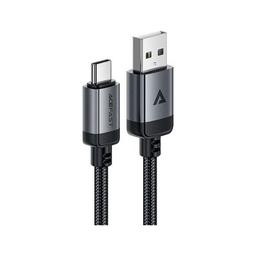 Дата кабель USB 2.0 AM to USB-C 1.2m 3.0A 18W aluminum alloy Black Acefast (6974316283782)