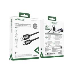 Дата кабель USB 2.0 AM to USB-C 1.2m 3.0A 18W aluminum alloy Black Acefast (6974316283782)