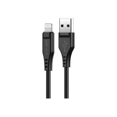 Дата кабель USB 2.0 AM to Lightning 1.2m 2.4A TPE C3-02 Black Acefast (6974316280828)