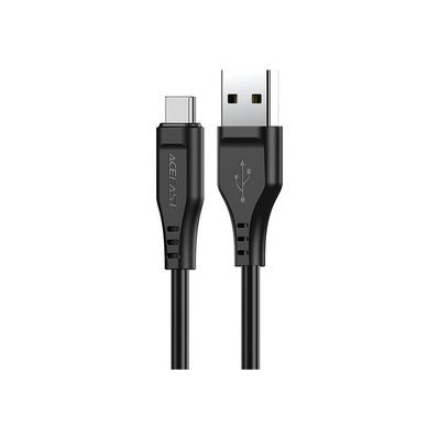 Дата кабель USB 2.0 AM to Type-C 1.2m 3.0A TPE C3-04 Black Acefast (6974316280866)