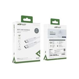 Дата кабель USB-C to USB-C 1.2m 3A TPE C3-03 White Acefast (6974316280859)