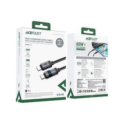 Дата кабель USB-C to USB-C 1.2m 60W digital display C15-03 Black Acefast (6974316283720)
