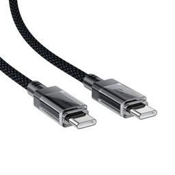 Дата кабель USB-C to USB-C 1.2m 60W stainless steel C12-03 Black Acefast (6974316283317)