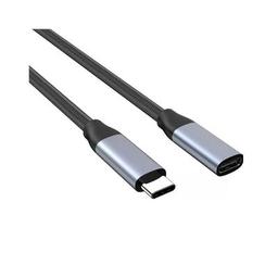 Дата кабель USB-C 3.1 AM/AF 2.0m 10Gbps 100W nylon braid Choetech (XCC-1039-CA-GY)