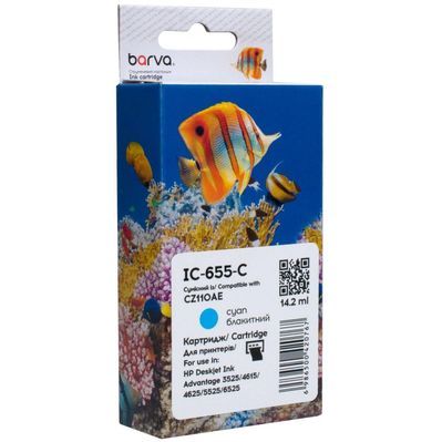 Картридж Barva HP 655 (CZ110AE) 770 c, Cyan (IC-655-C)