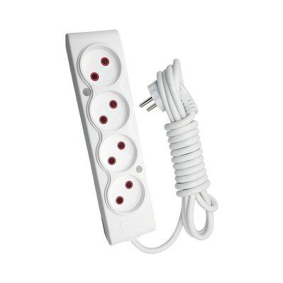 Мережевий подовжувач TECCO 3м 4 поста white (8681277841477)