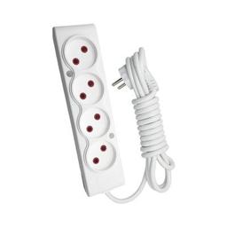 Мережевий подовжувач TECCO 3м 4 поста white (8681277841477)