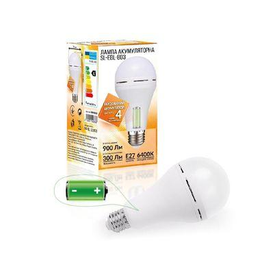 Лампочка Євросвітло Е27 LED SL-EBL-803 АС9W DC3W 6400К
