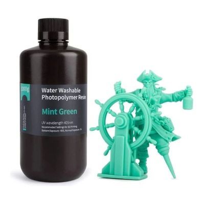 Фотополімерна смола ELEGOO Resin, Water Washable, 1кг, green mint (50.103.0020)