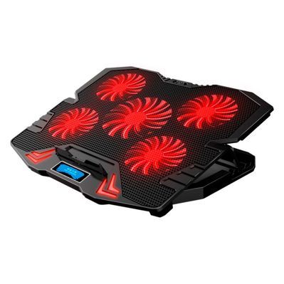 Підставка до ноутбука IceCoorel 10-15", 1*125mm 1400 RPM + 4*70mm 2500 RPM, 2*USB, 365x297x30mm, Red (K5Red)