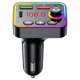 FM модулятор Havit HV-FM819BT USB-A+USB-C PD24W RGB Black (HV-FM819BT)