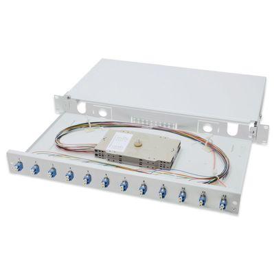 Патч-панель 1U 19", 12xLC duplex, incl, Splice Cass, OS2 Color Pigtails, Adapter Digitus (DN-96331/9)