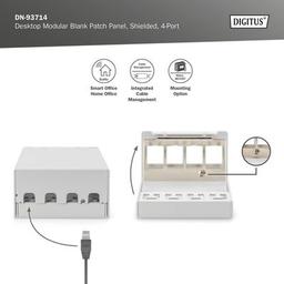 Патч-панель настільна, 4 порти, модульна Digitus (DN-93714)