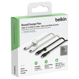 Дата кабель USB-C to USB-C 1.0m 60W (2 Pack) Black/White Belkin (CAB009BT1MBW2PK)