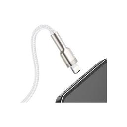 Дата кабель USB 2.0 AM to Lightning 2.0m Cafule Series Metal 2.4A White Baseus (CALJK-B02)