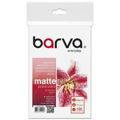 Фотопапір Barva 10x15, 220 g/m2, Everyday, Matte, double-sided, 100c (IP-BE220-385)