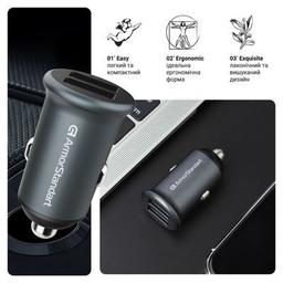 Зарядное устройство Armorstandart 2xUSB QC3.0 Grey + cable USB-C (ARM82459)