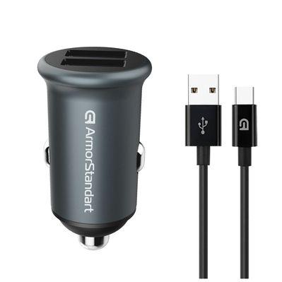 Зарядное устройство Armorstandart 2xUSB QC3.0 Grey + cable USB-C (ARM82459)