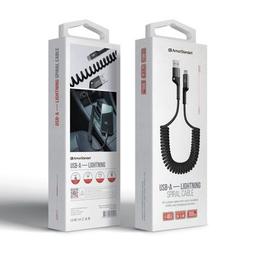Дата кабель USB 2.0 AM to Lightning 1.0m Spiral 2.4A black Armorstandart (ARM75391)