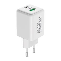 Зарядное устройство Armorstandart AR372 45W GaN Type-C + USB White (ARM77550)