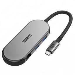 Концентратор Armorstandart USB-C to HDMI 4K, RJ45, PD, 2USB, SD, microSD Grey (ARM69365)