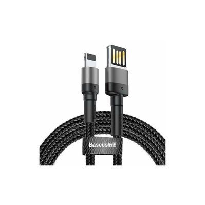 Дата кабель USB 2.0 AM to Lightning 2.0m Cafule grey+black Baseus (CALKLF-HG1)