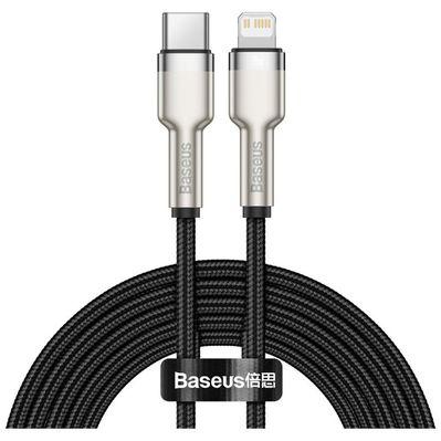 Дата кабель USB-C to Lightning 2.0m Cafule Metal PD 20W black Baseus (CATLJK-B01)