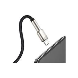 Дата кабель USB 2.0 AM to Lightning 1.0m Cafule Metal 2.4A black Baseus (CALJK-A01)