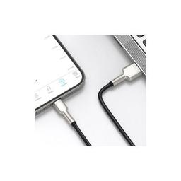 Дата кабель USB 2.0 AM to Lightning 1.0m Cafule Metal 2.4A black Baseus (CALJK-A01)
