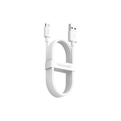 Дата кабель USB 2.0 AM to Micro 5P Simple WisdomKit (2PCS) 1.5m 2.1A white Baseus (TZCAMZJ-02)