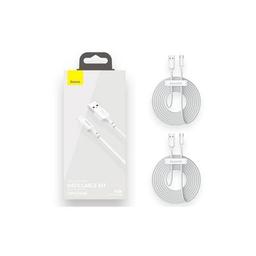 Дата кабель USB 2.0 AM to USB-C Simple WisdomKit (2PCS) 1.5m 5A white Baseus (TZCATZJ-02)