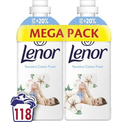 Кондиціонер для білизни Lenor Для чутливої шкіри Свіжість бавовни 2 х 1.239 л (8700216880824)