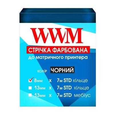 Лента к принтерам 8мм х 7м STD к. Black WWM (R8.7S)