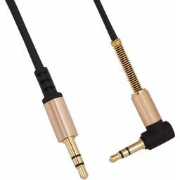 Кабель мультимедийный 3.5mm M to 3.5mm M 1.0m 90° corner Black HOCO (6957531025665)