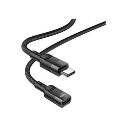 Дата кабель USB-C M to USB-C F extension 1.2m U107 black HOCO (6931474789990)