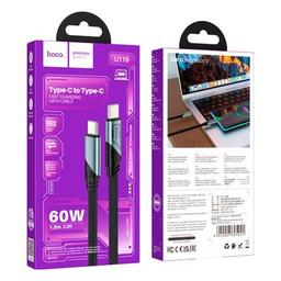 Дата кабель USB-C to USB-C 1.2m 60W nylon aluminum U119 black HOCO (6942007605021)