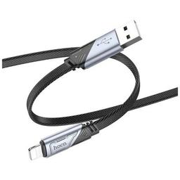 Дата кабель USB 2.0 AM to Lightning 1.2m 2.4A nylon aluminum U125 black HOCO (6942007604987)