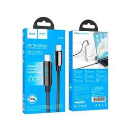 Дата кабель USB-C to USB-C 1.0m Benefit with display 100W U141 black HOCO (6942007611930)