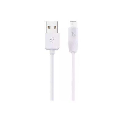 Дата кабель USB 2.0 AM to Micro 5P 2.0m 2.4A PVC X1 white HOCO (6957531042686)