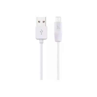 Дата кабель USB 2.0 AM to Micro 5P 2.0m 2.4A PVC X1 white HOCO (6957531042686)