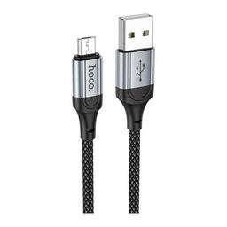 Дата кабель USB 2.0 AM to Micro 5P 1.0m 2.4A nylon X102 black HOCO (6942007608763)