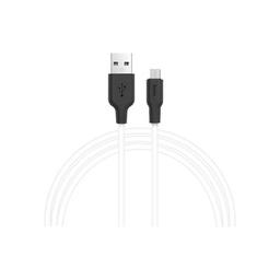 Дата кабель USB 2.0 AM to Micro 5P 1.0m 2A silicone X21 black+white HOCO (6957531071389)