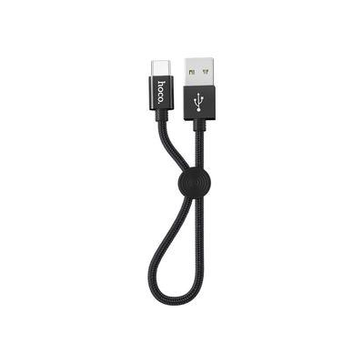 Дата кабель USB 2.0 AM to USB-C 0.25m 3A nylon X35 black HOCO (6931474707451)